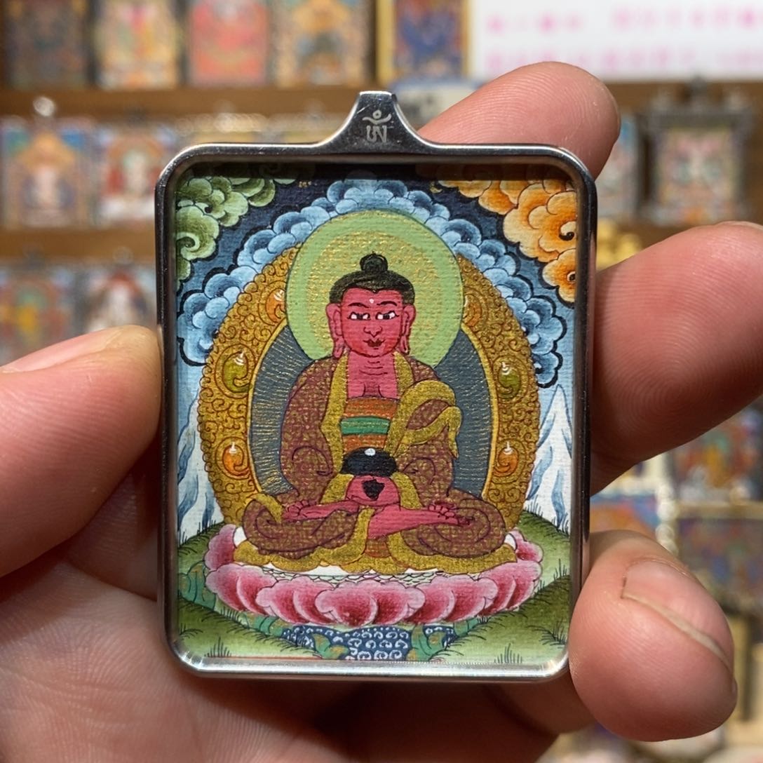 吊坠纯手绘唐卡阿弥福利