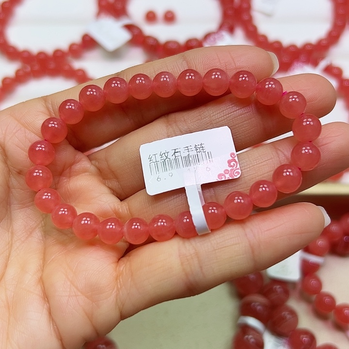 菱锰矿（红纹石）手串未镶嵌