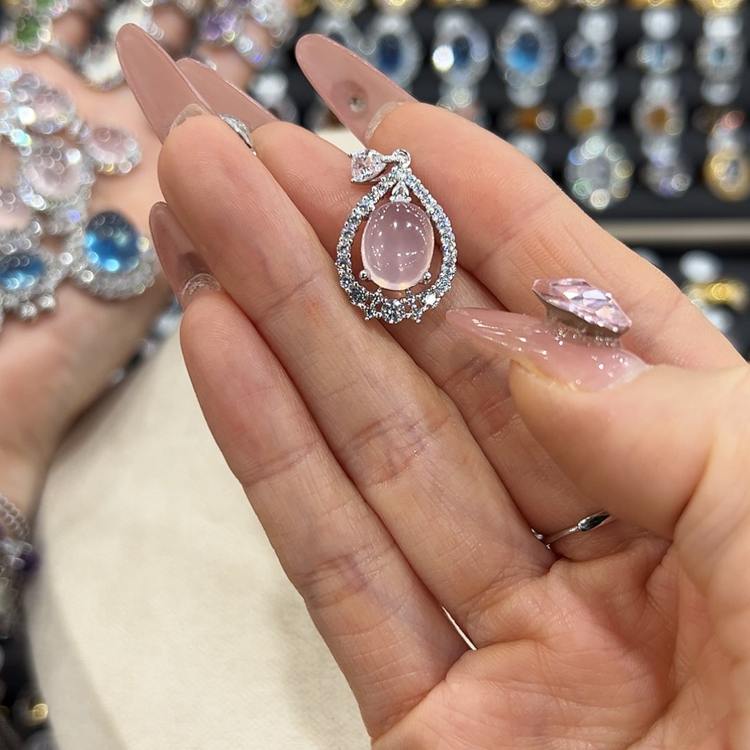 戒指银S925镶嵌水晶茹*