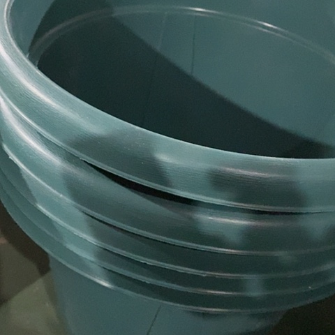 树脂老款青山盆七号军绿带托5套