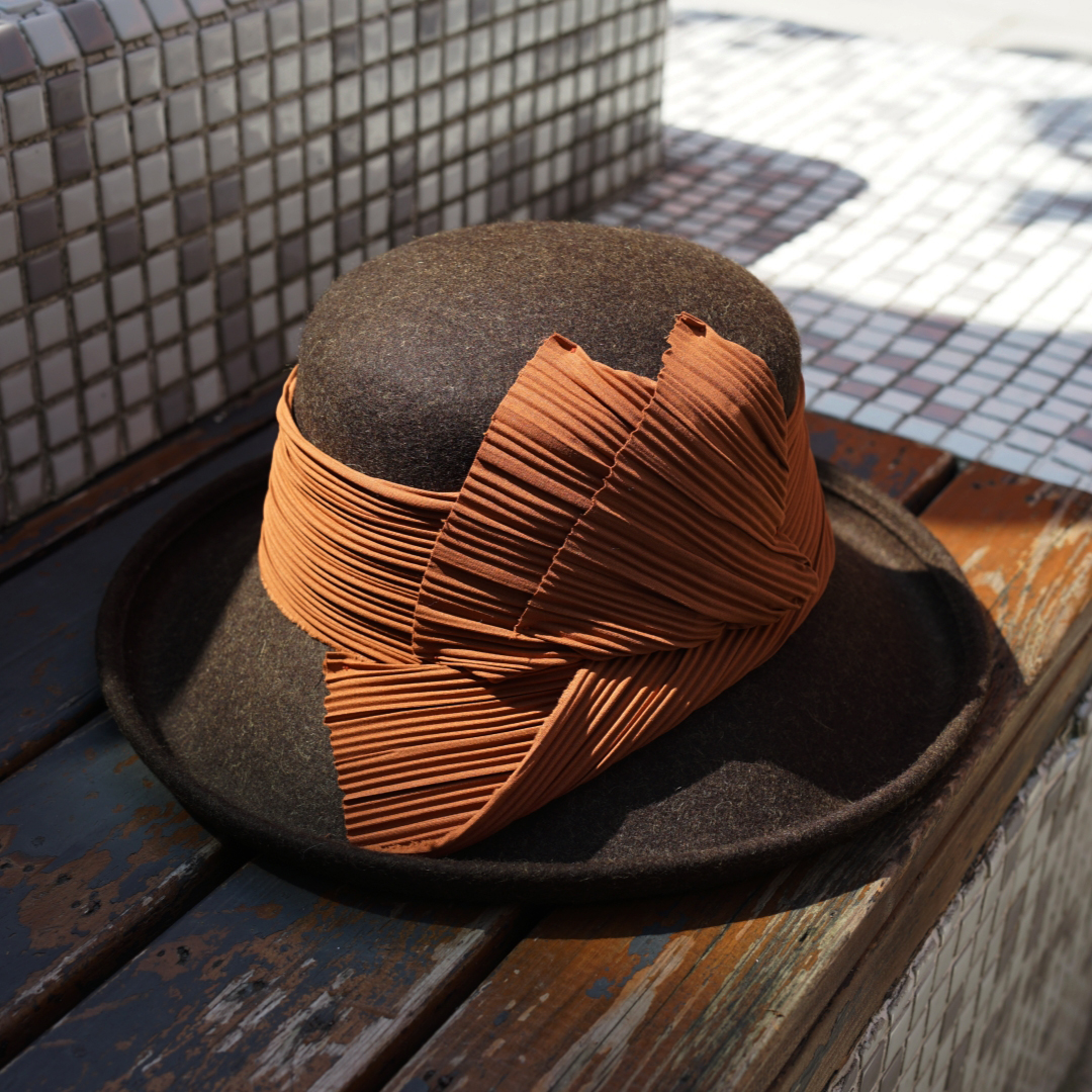 法式优雅黑色棕色复古翻边羊毛毡帽礼帽盆帽女秋冬保暖宽檐日系帽