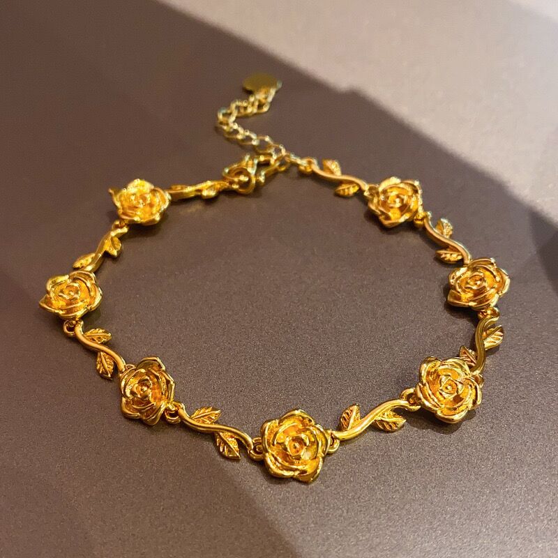 钛钢手链 玫瑰花手链