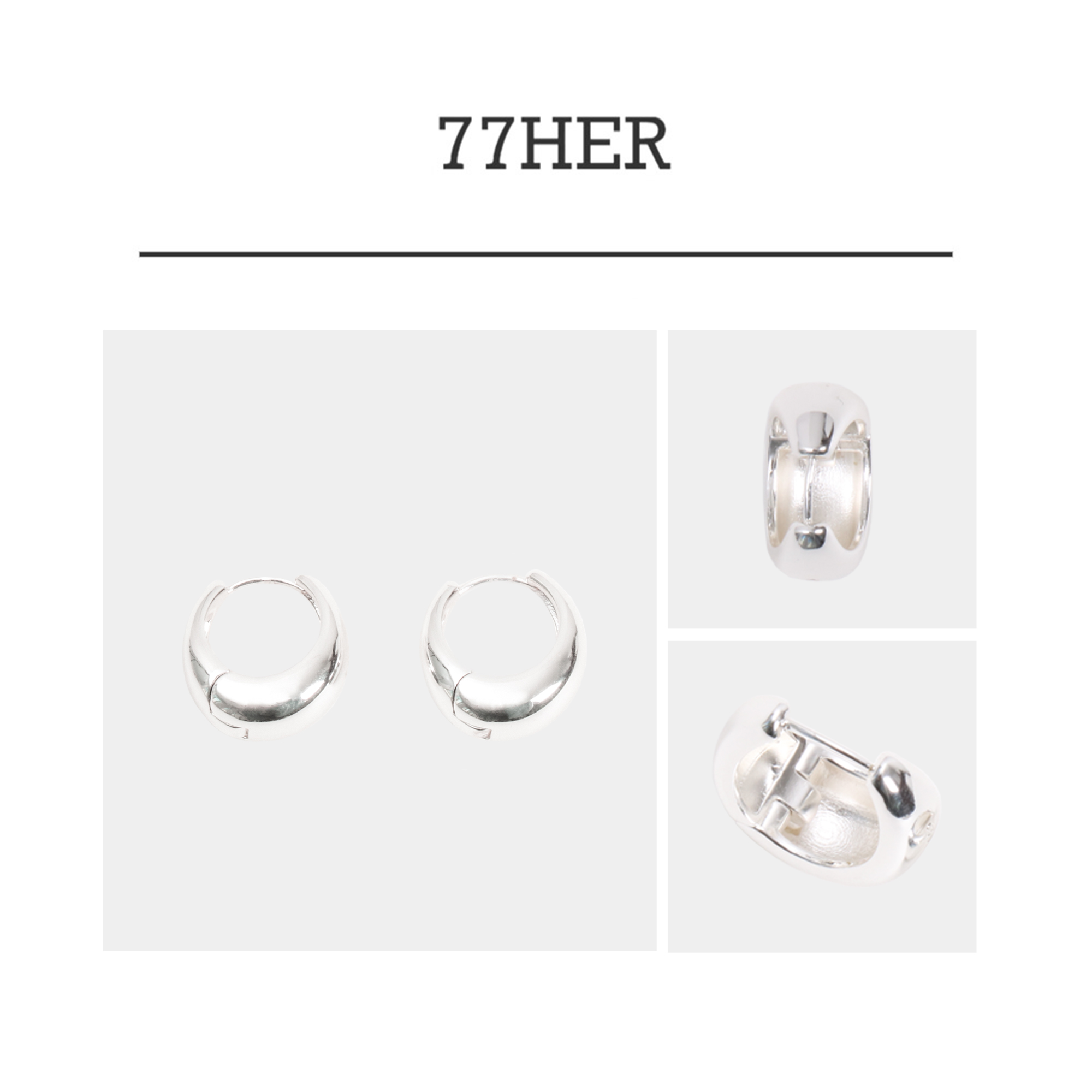 合金无非金属耳饰 77her 重工质感百搭洋气小众复古穿搭单品耳环