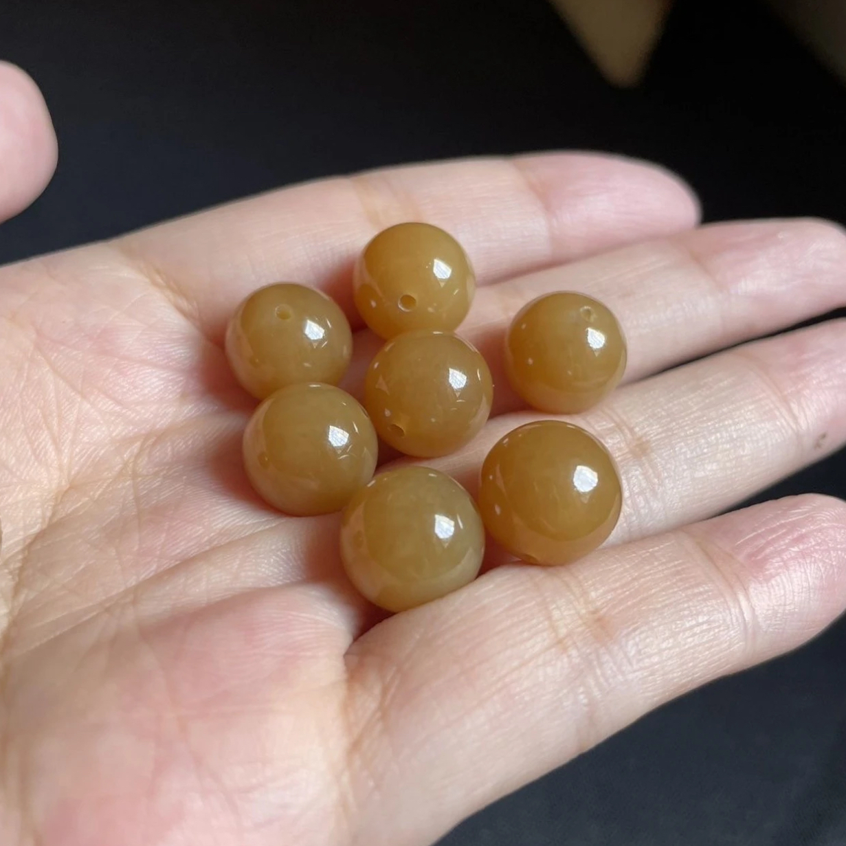 红糖料圆散珠可串手串山料男女情侣时尚百搭