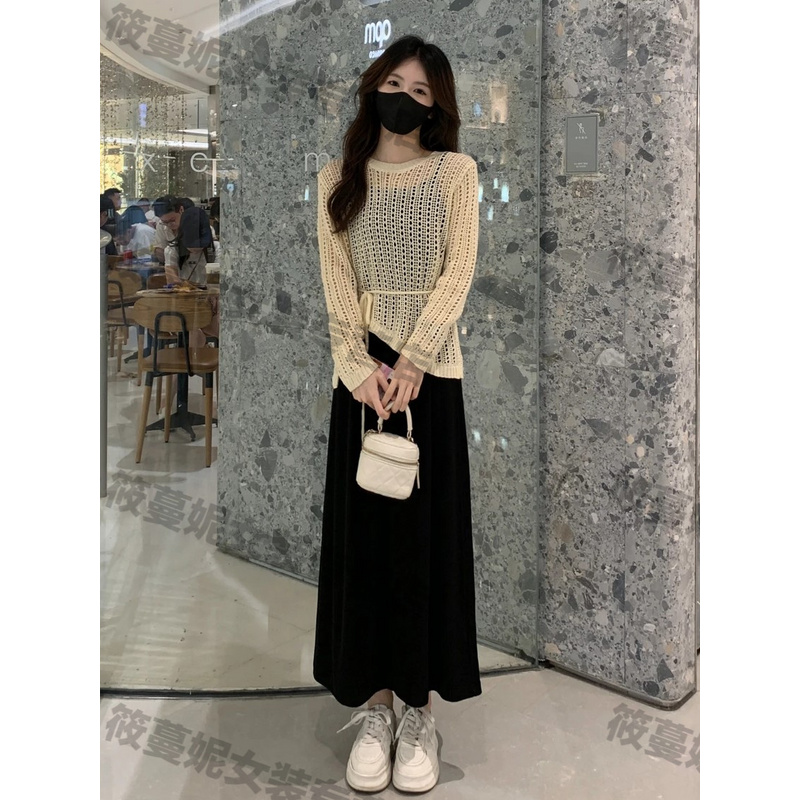 爆款慵懒入秋连衣裙套装女吊带裙两件套不规则酷飒风女装高级感