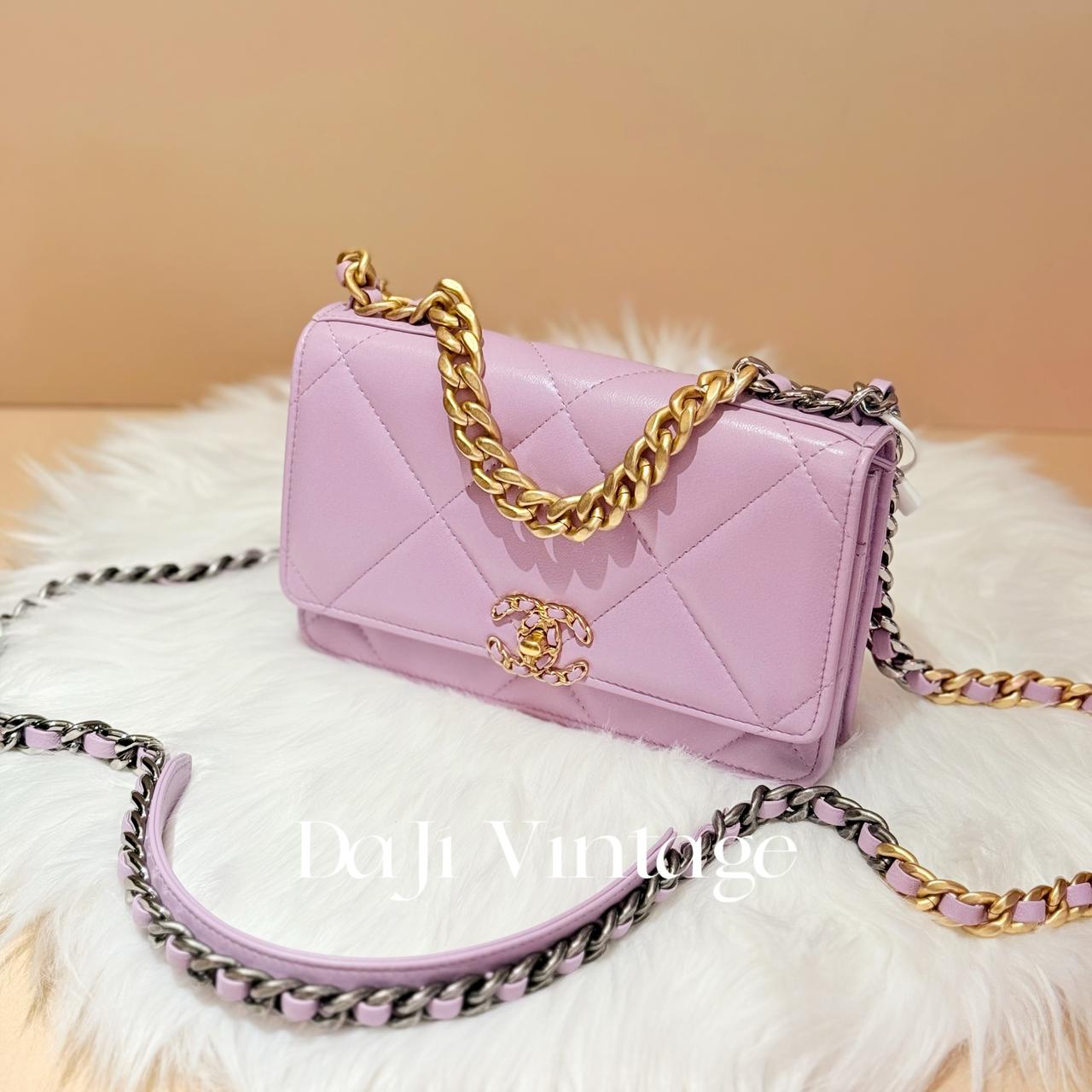 大吉中古/Chanel香奈儿紫金19bagwoc斜挎包