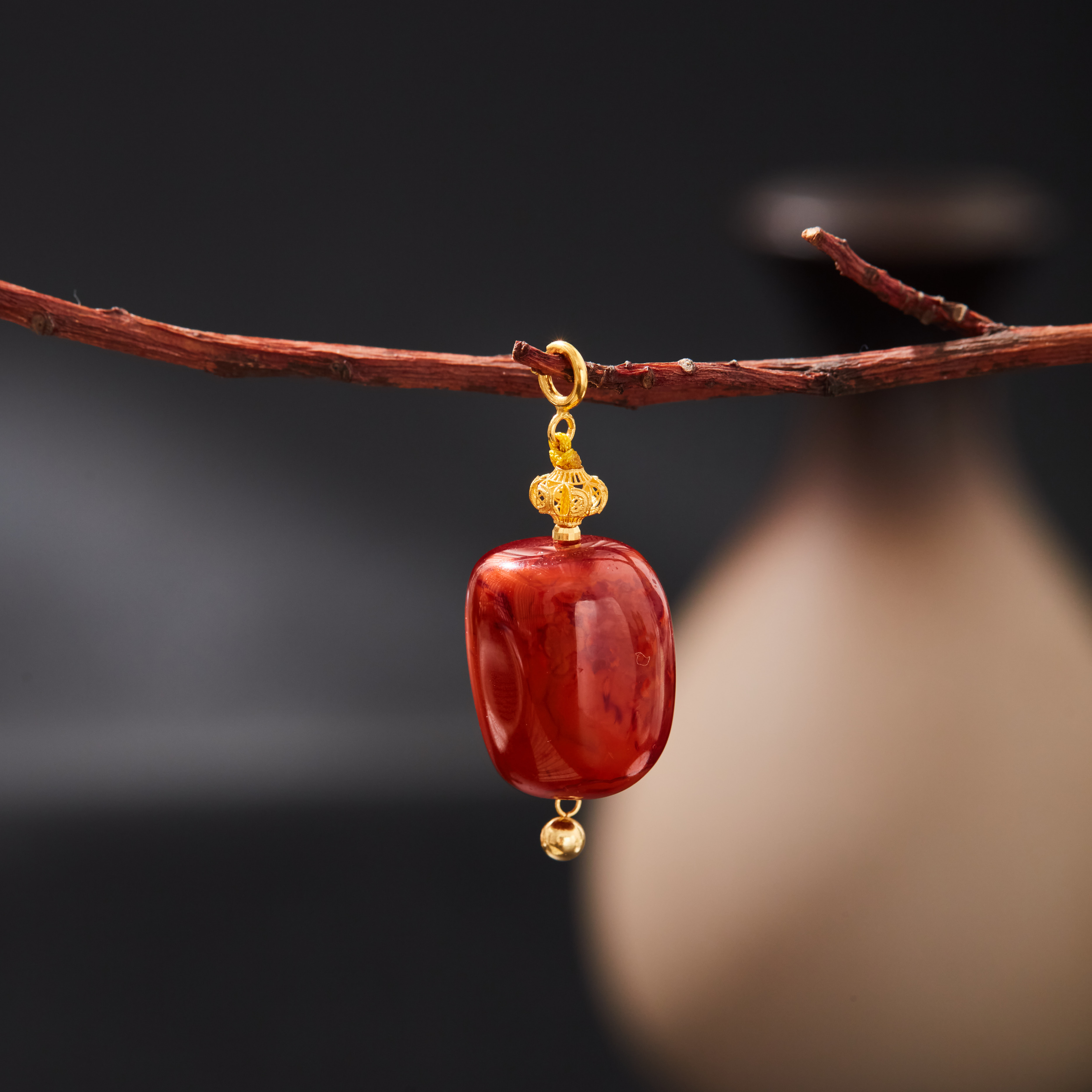 【云上雅岚】金焰丨18K南红随行吊坠多样性发一#XYGD373008-A