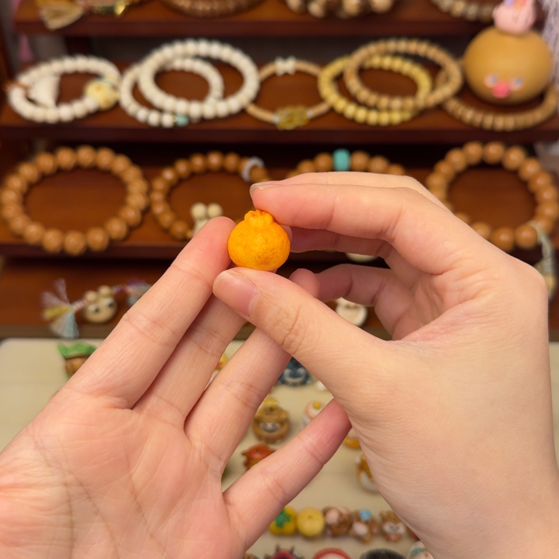 猴头核桃手串丑橘根付