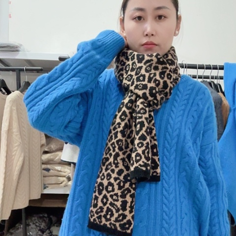 羊绒豹纹围巾特价加厚
