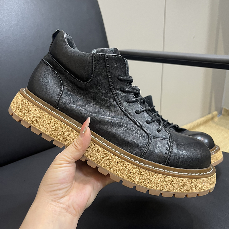 欧洲站2025冬季马丁靴男鞋水洗复古工装大头靴厚底加绒休闲短靴男