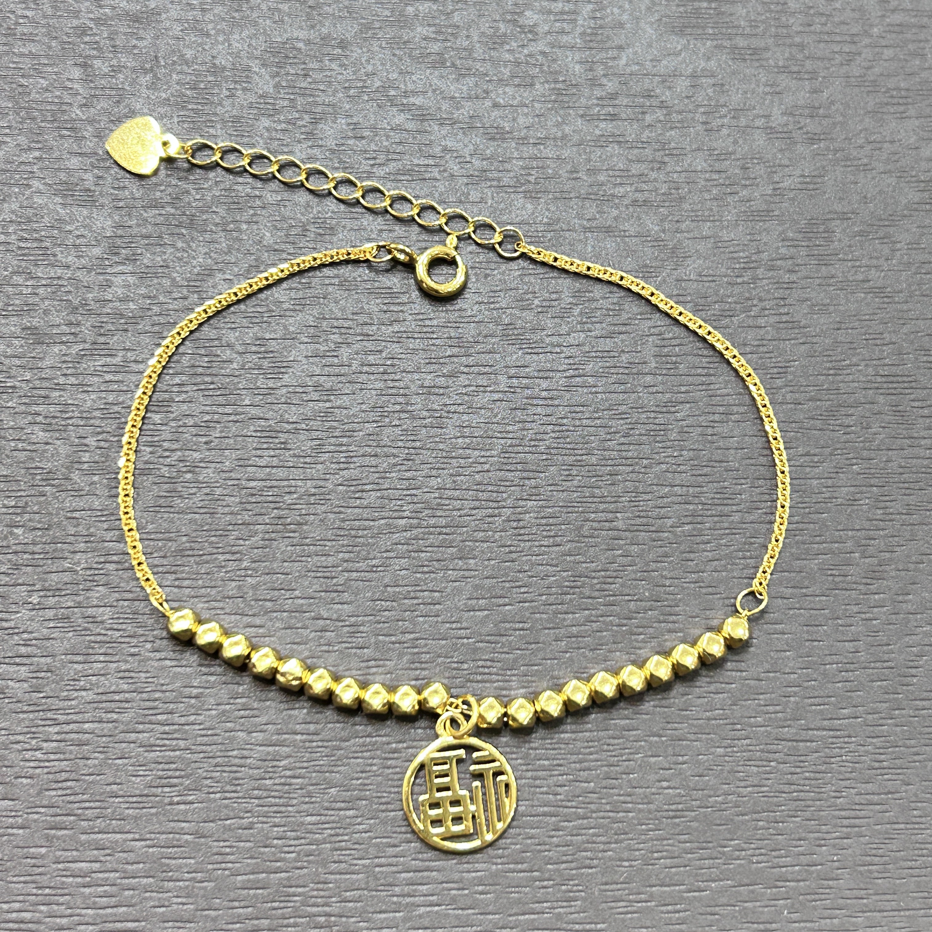 925银手链 【销冠专享】925银碎金金福字手链YS704