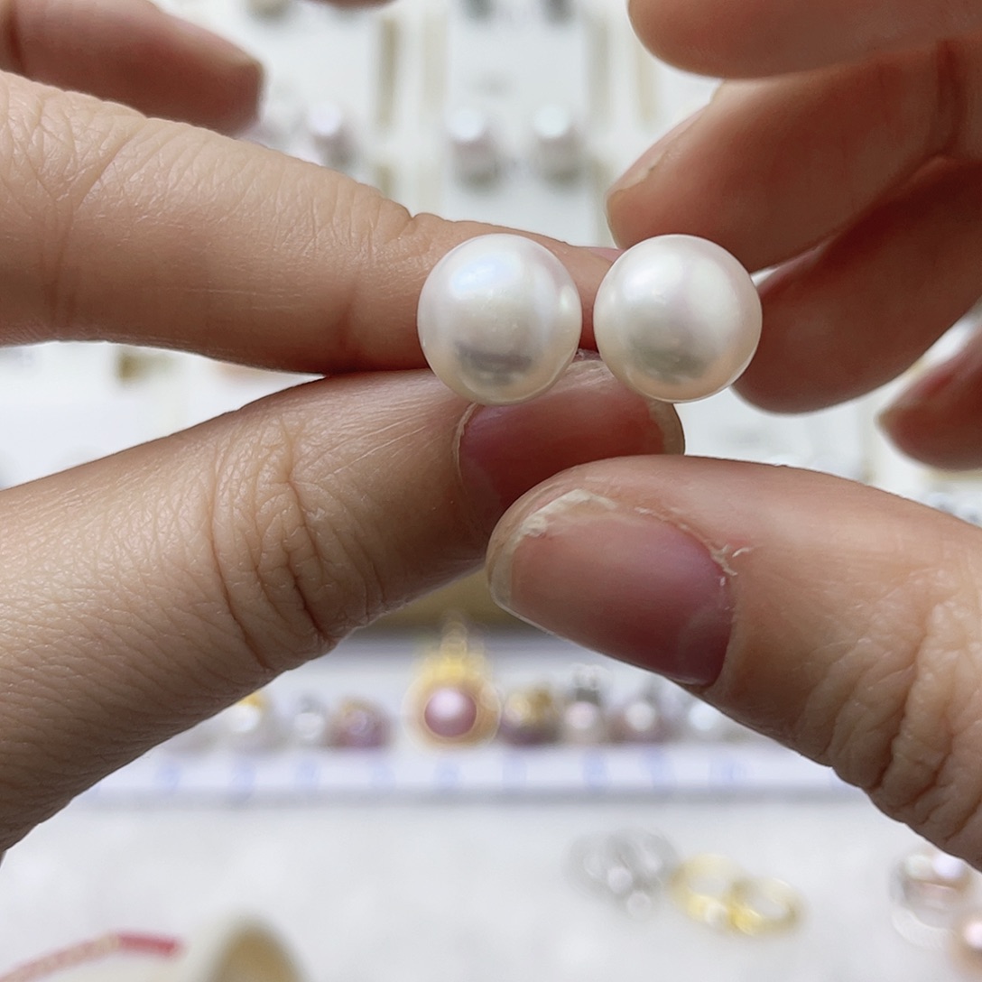 呓***馨耳饰淡水珍珠银S925镶嵌