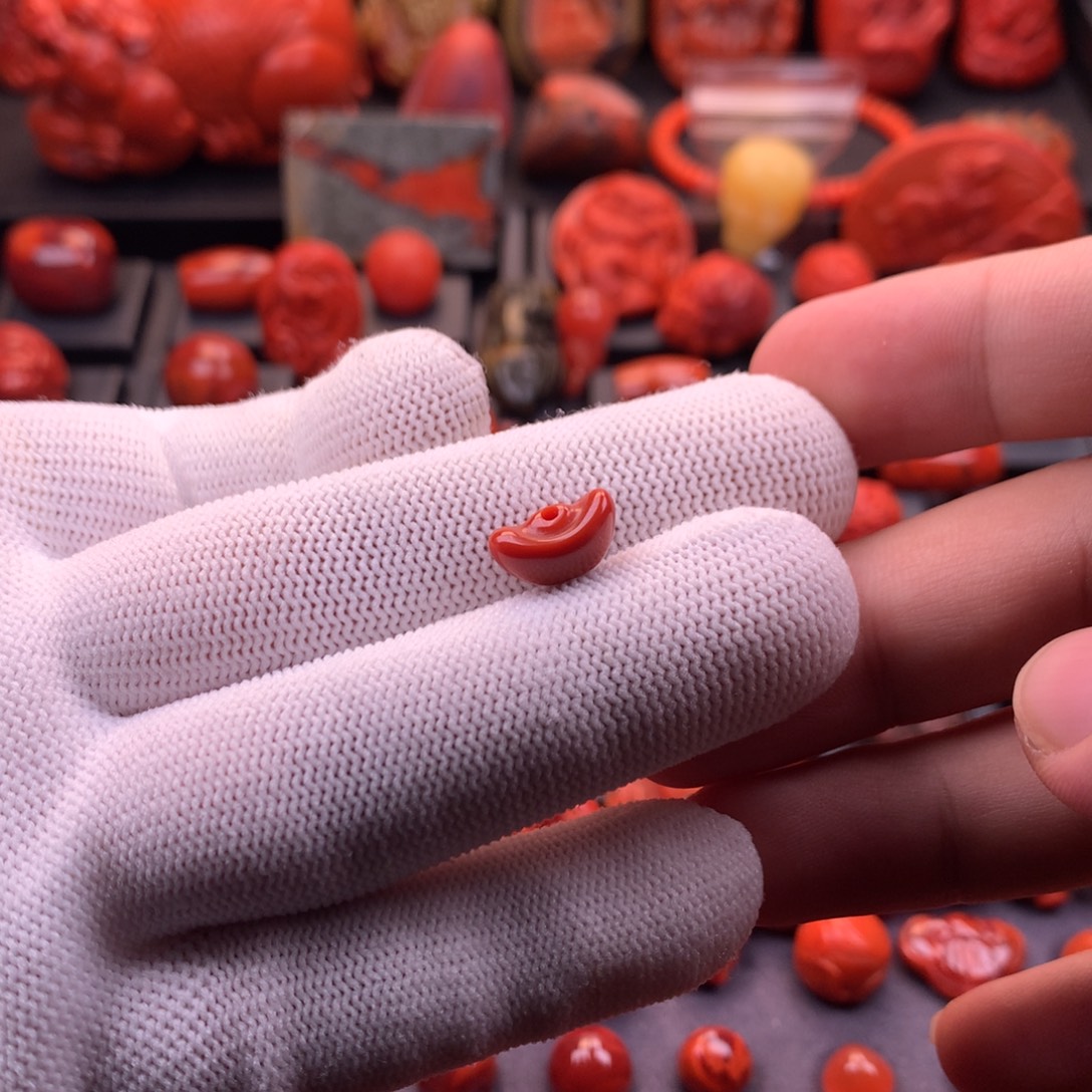 南红玛瑙未镶嵌原矿满色满肉精工元宝配饰7.3✖️12