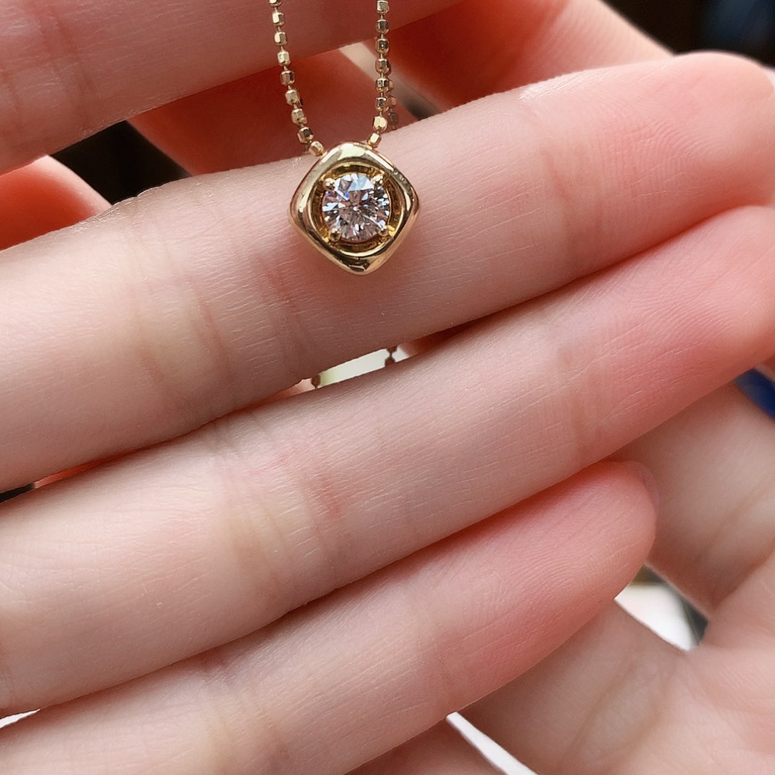 钻石颈饰18K金镶嵌18k金天然钻石项链