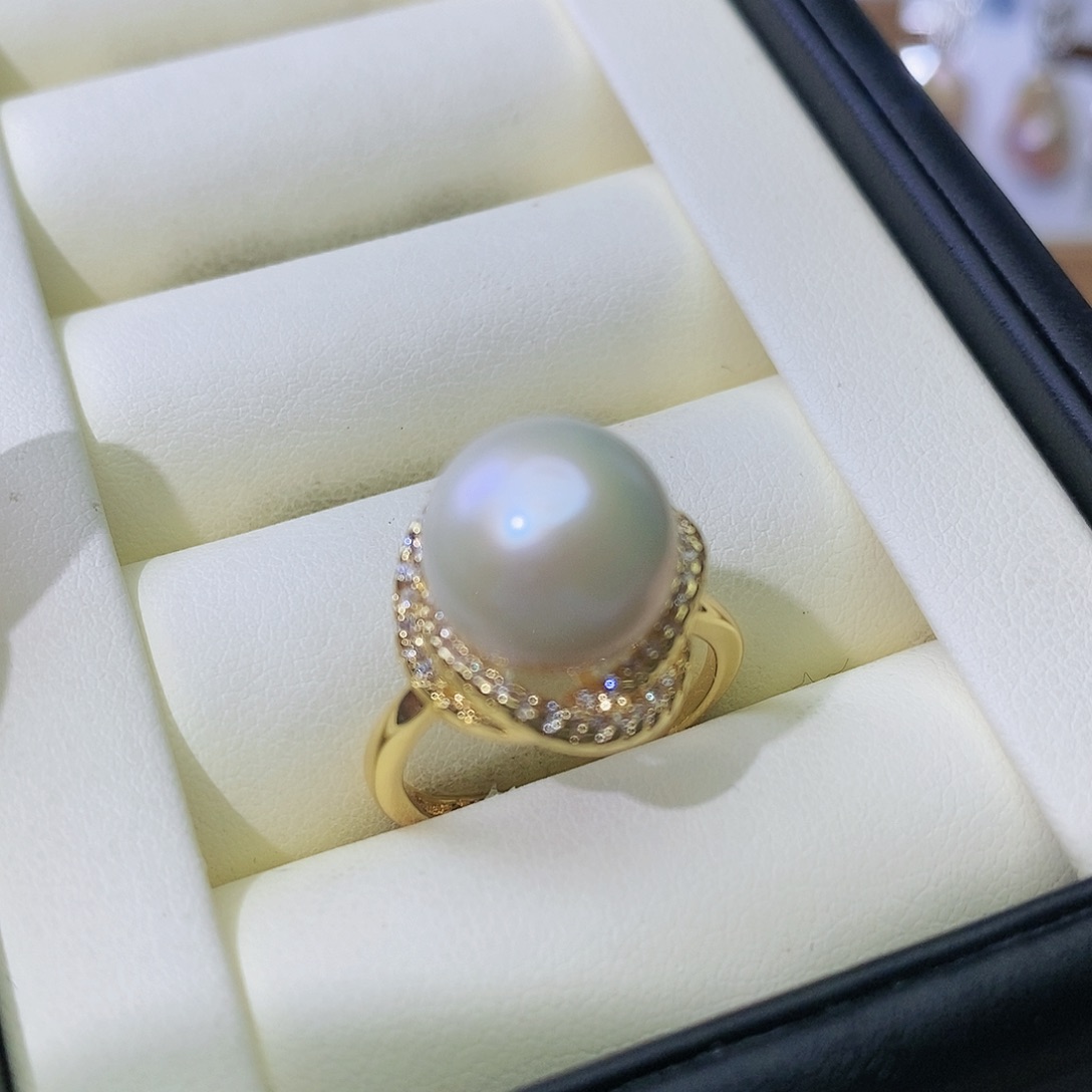 淡水珍珠戒指合金