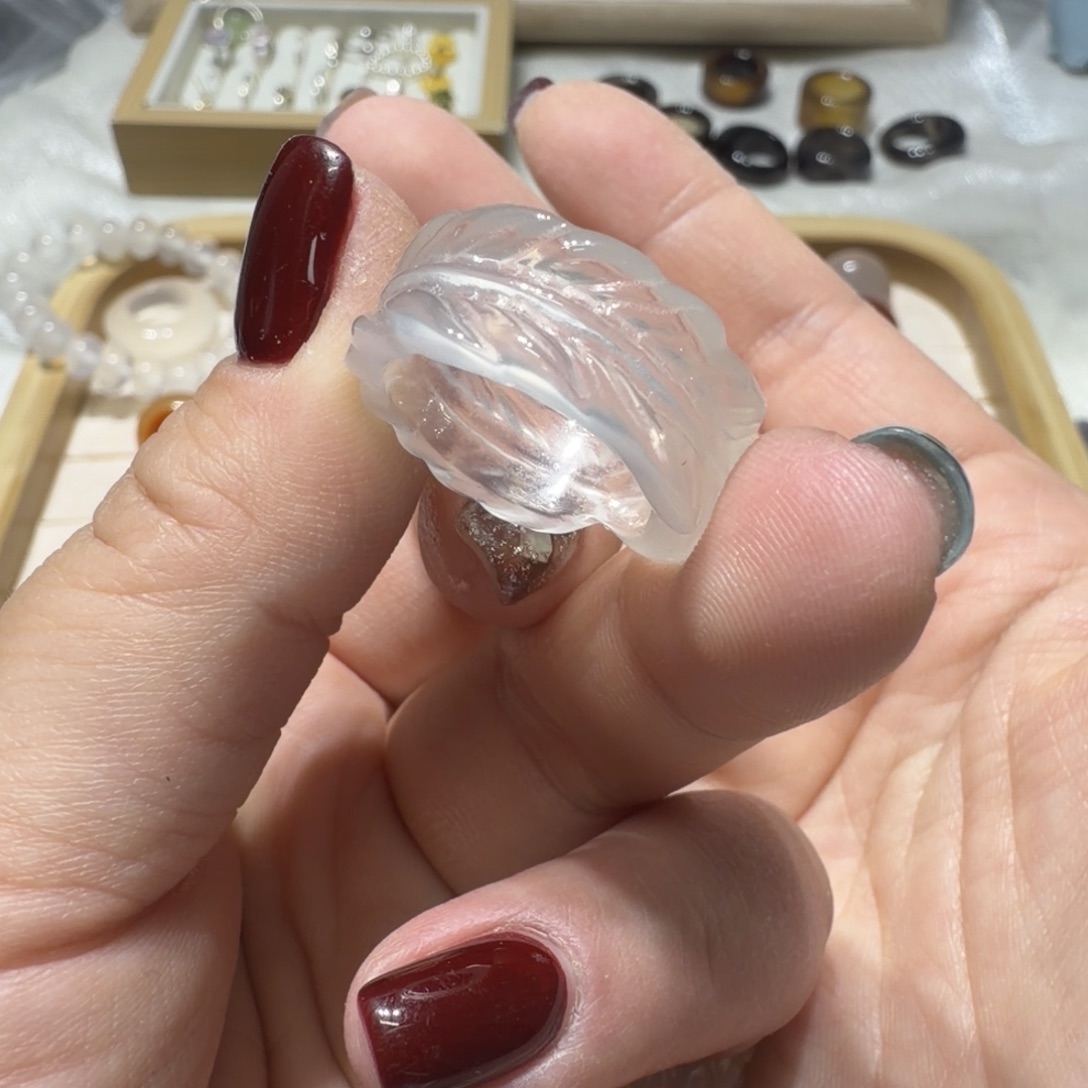 柚****玛瑙/玉髓未镶嵌戒指港15/16