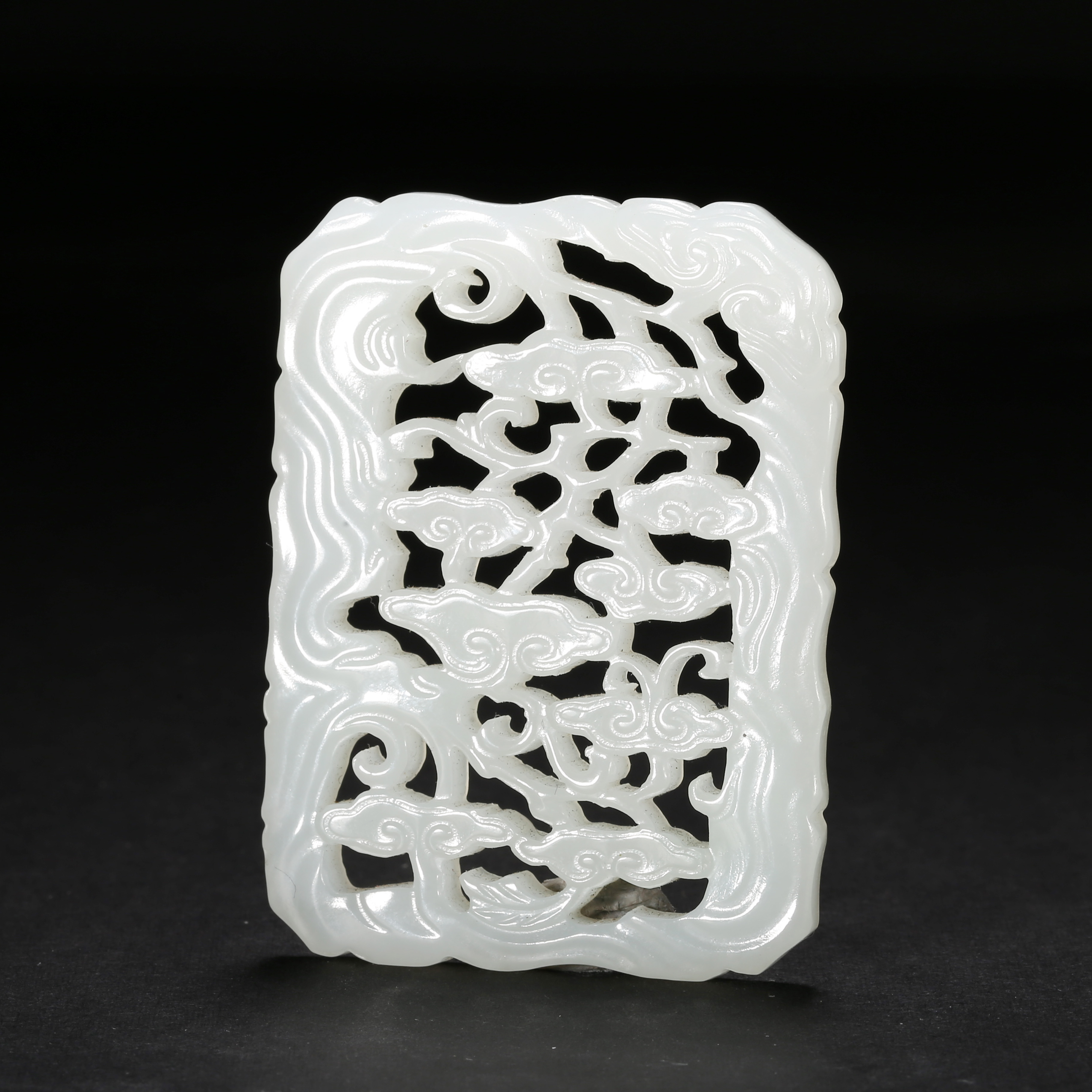 清代*九如白玉牌/05SBJ3787/和田玉【北京文博】