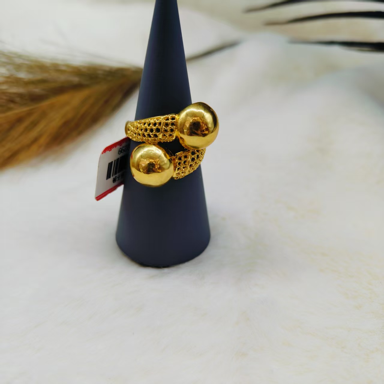 合金耳饰 kaplima altun镂空宽面时尚手镯手工气质轻奢百搭金色