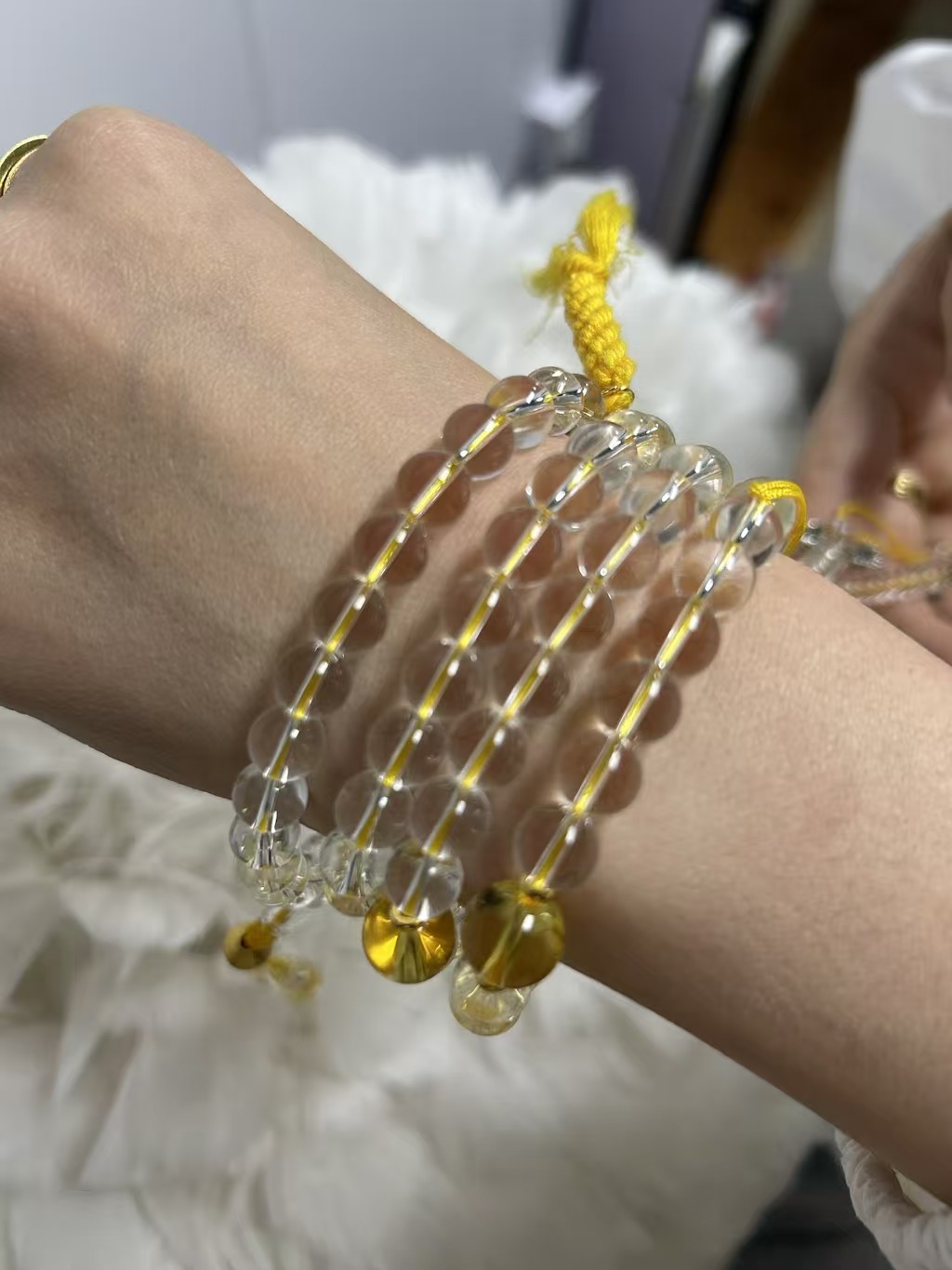 W（直播专用）10m108黄白顶珠项链