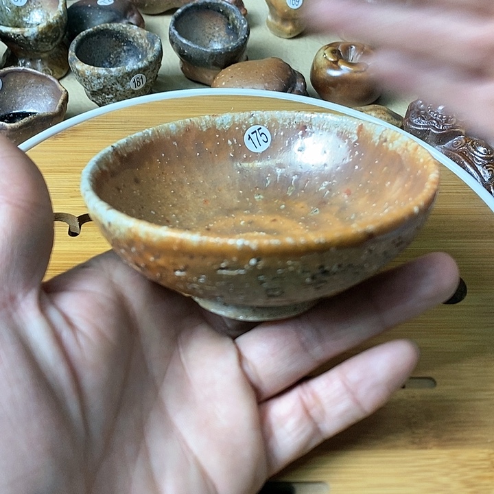 杯手工粗陶、柴烧茶器