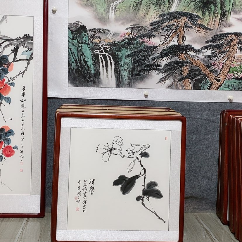 【闪购商品】国画书画作品带框65×65厘米