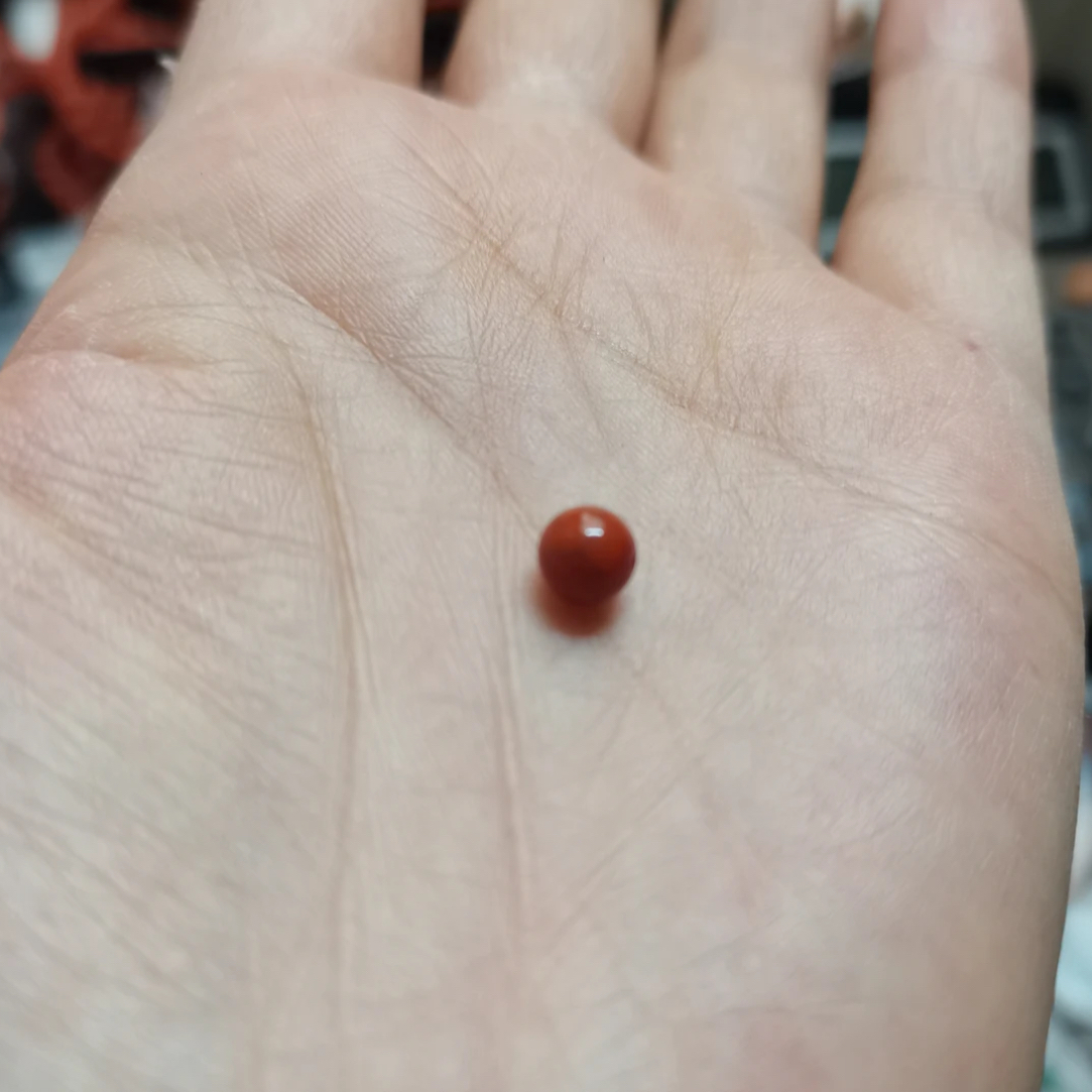 川料原矿南红火焰纹6mm单珠