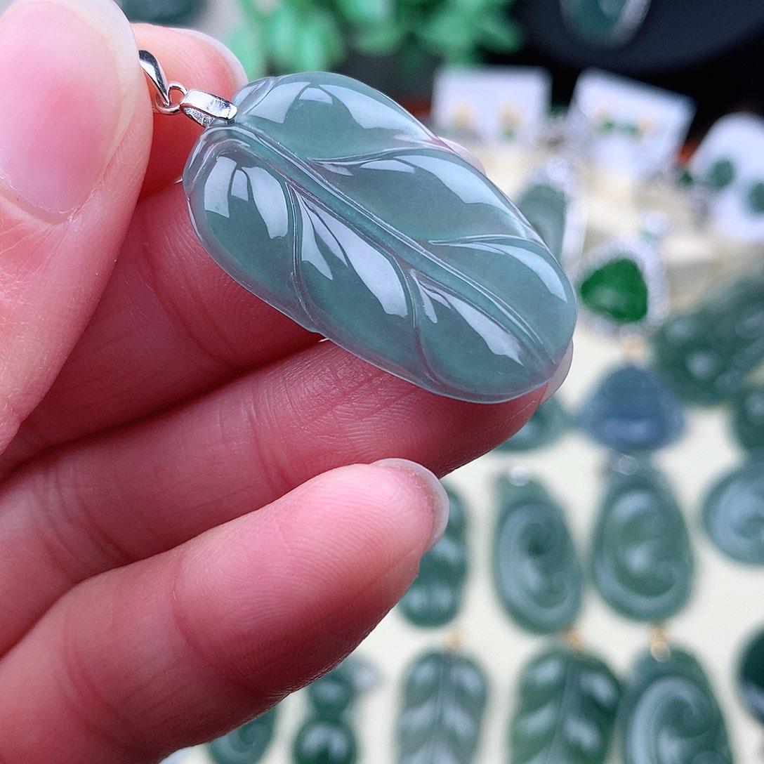 翡翠吊坠(不含链)银S925镶嵌吊坠