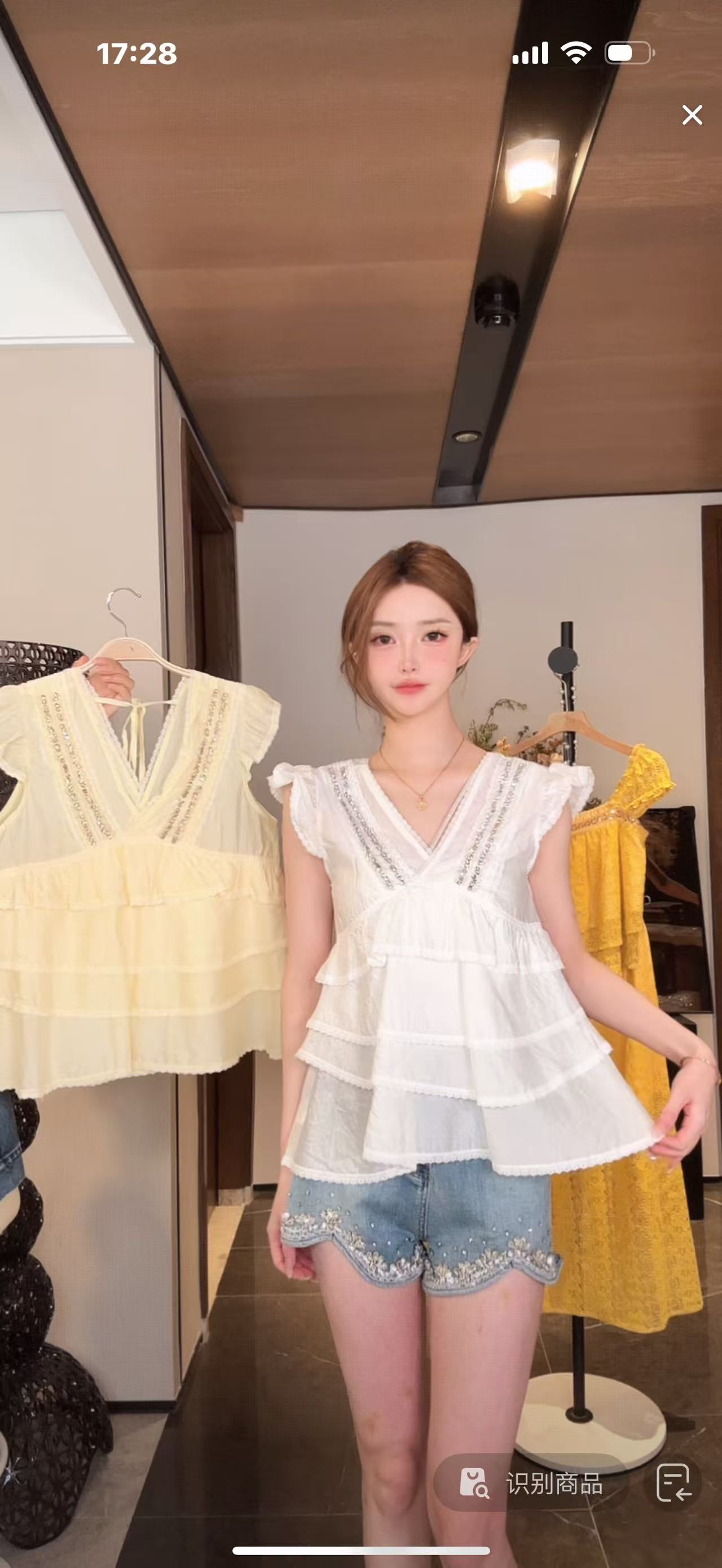 馨儿专属【千金公主】2025夏季新款独特超好看拼接荷叶边上衣XY25