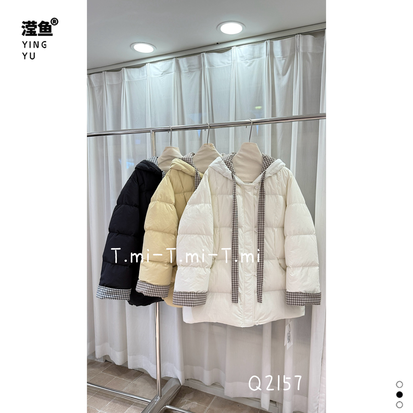 TMI Q2157大码秋冬宽松羽羽棉衣显瘦百搭洋气减龄加厚保暖外套女