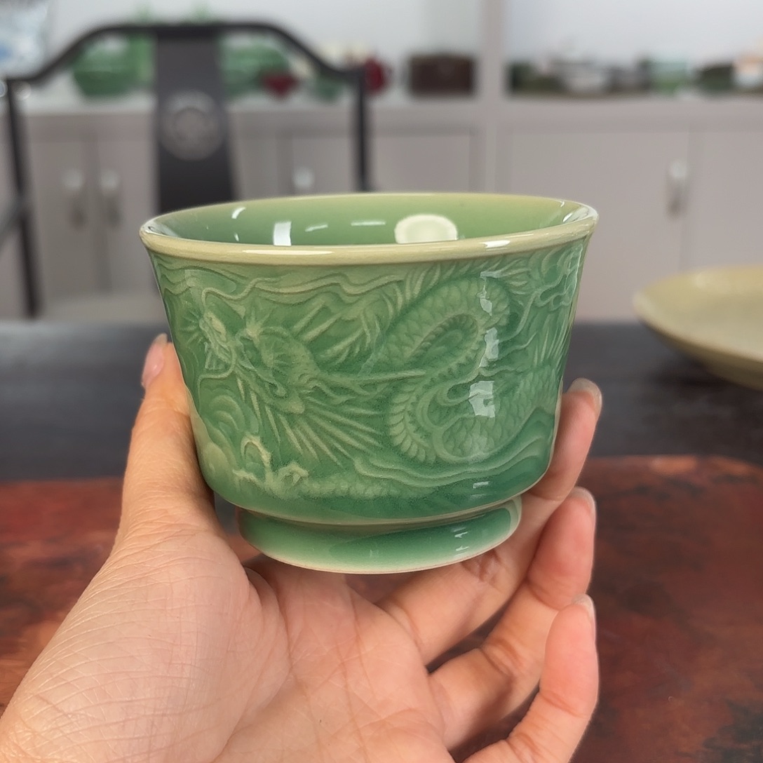 龙泉云间青瓷小米茶器