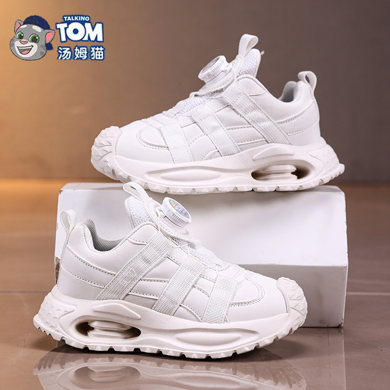 汤姆猫儿童小白鞋春秋季新款女孩鞋子防滑软底时尚童鞋女童运动鞋