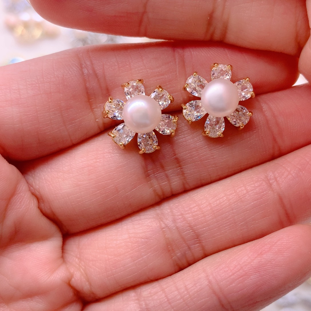 耳饰合金淡水珍珠