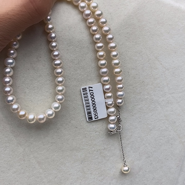 淡水珍珠银S925镶嵌颈饰卡6➕极光炫彩澳绿高品