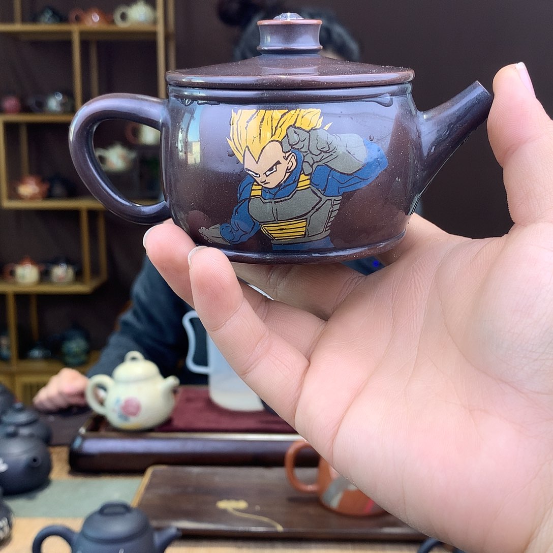 壶砂****地建水紫陶彩填亮光茶壶099