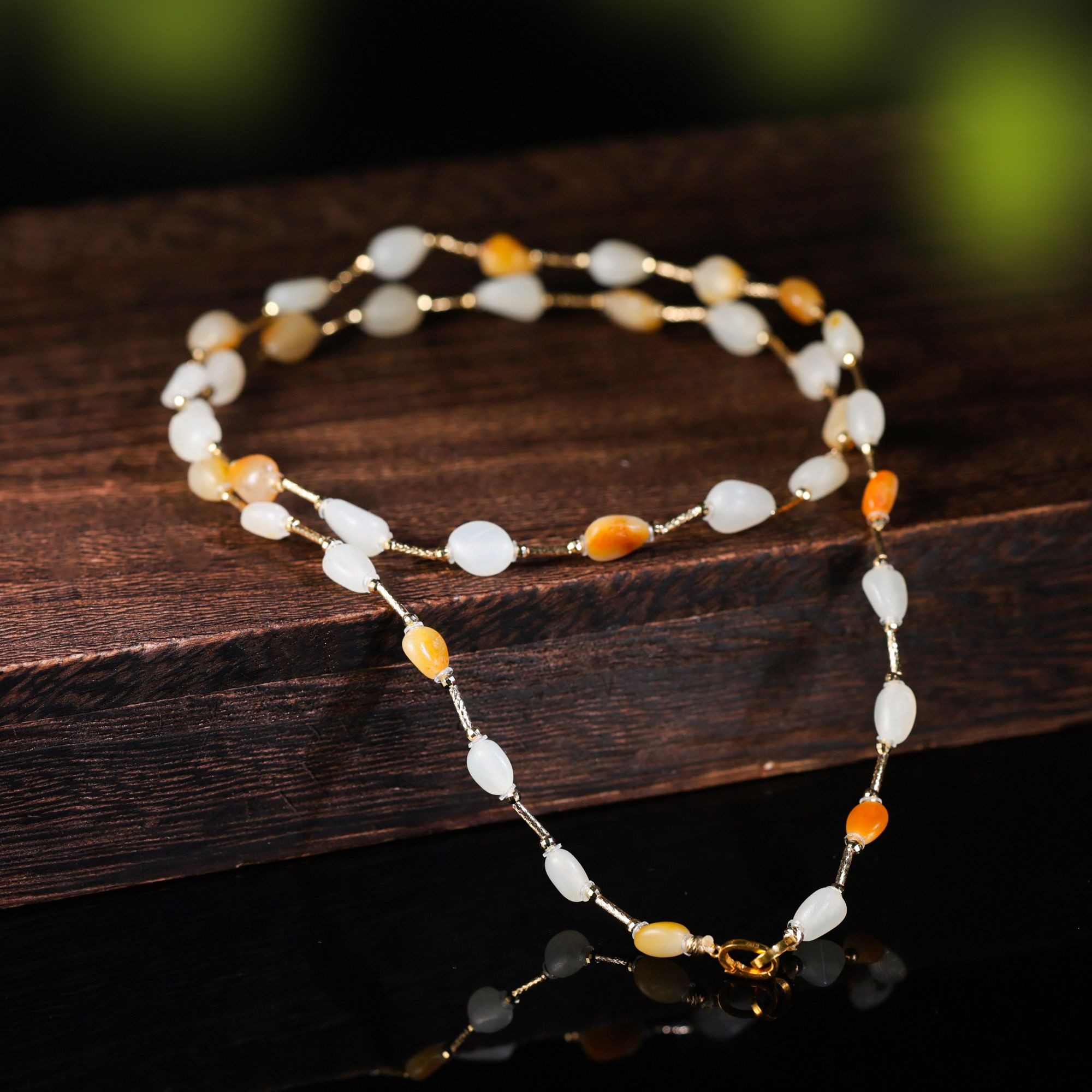 18K金和田玉项链（多样性发货）