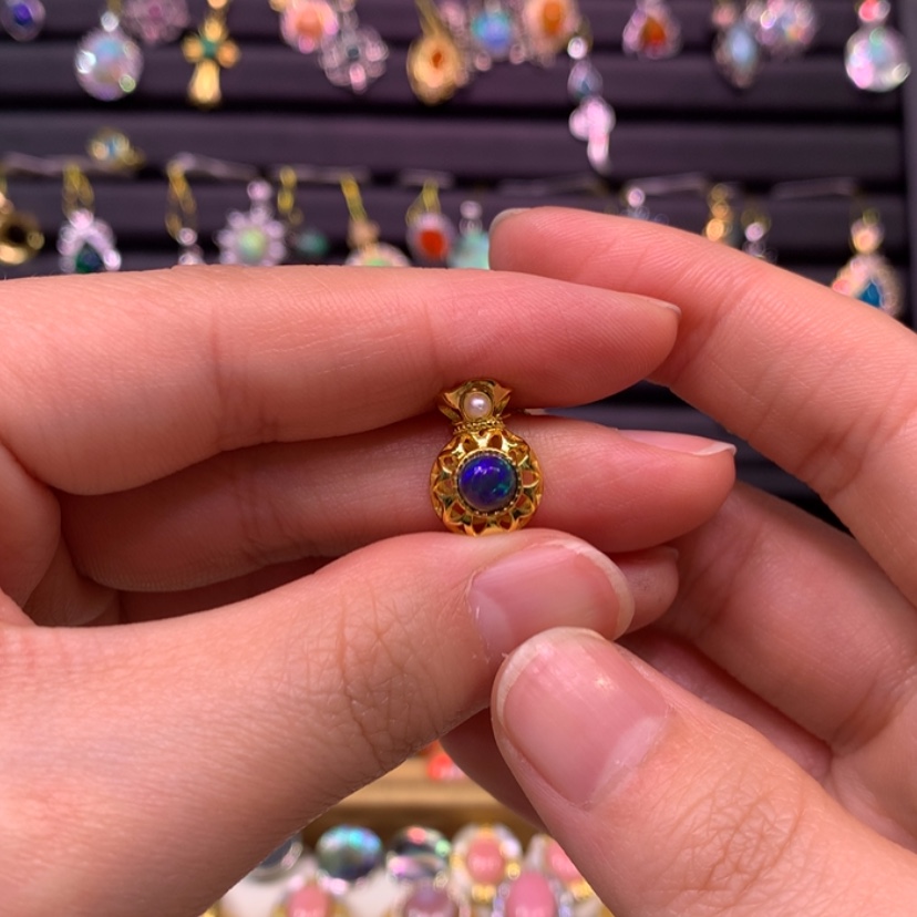 【闪购商品】欧泊吊坠款式银S925镶嵌媚****看