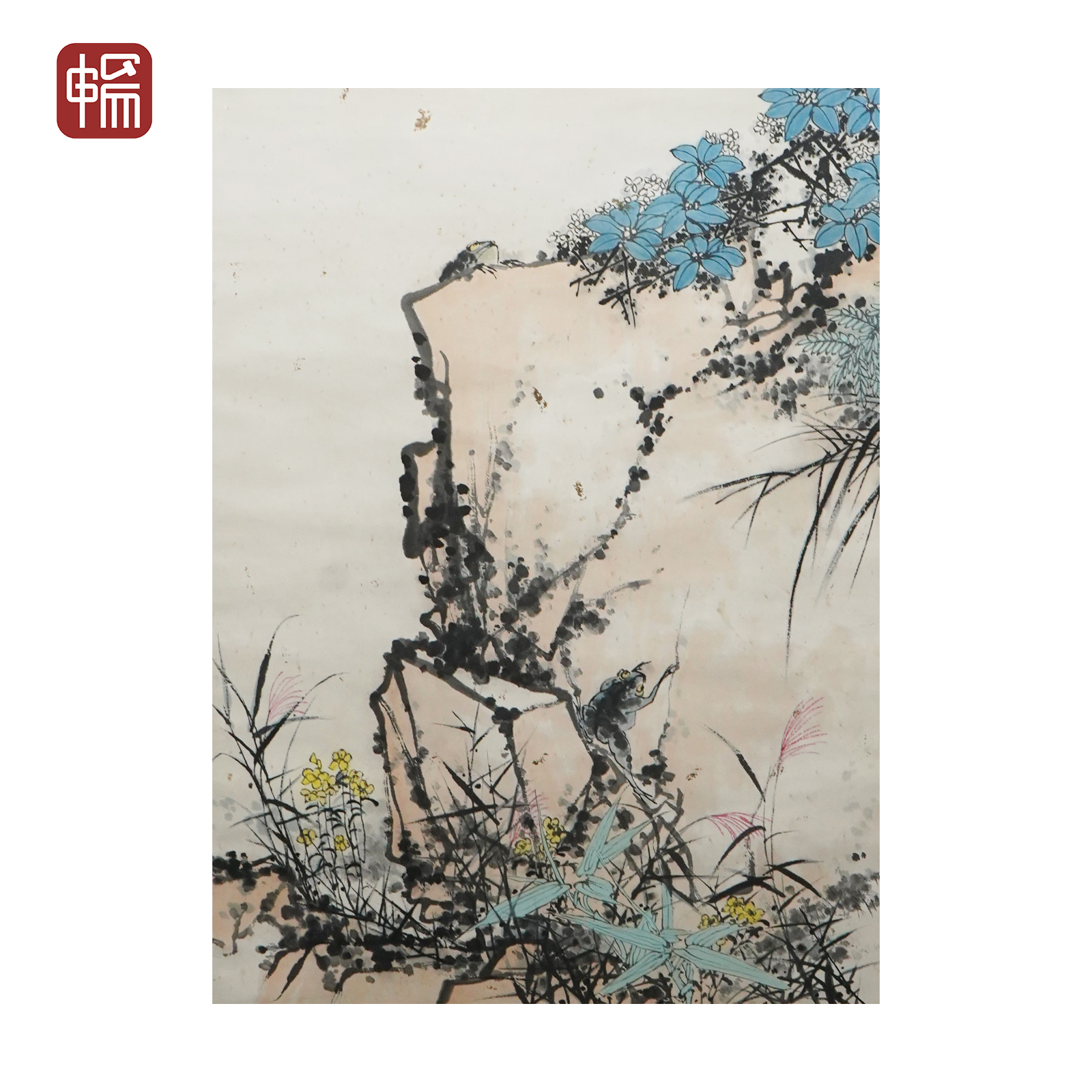 T1284 近现代《虫草图》85*69（5.2平尺）纸本立轴  YM