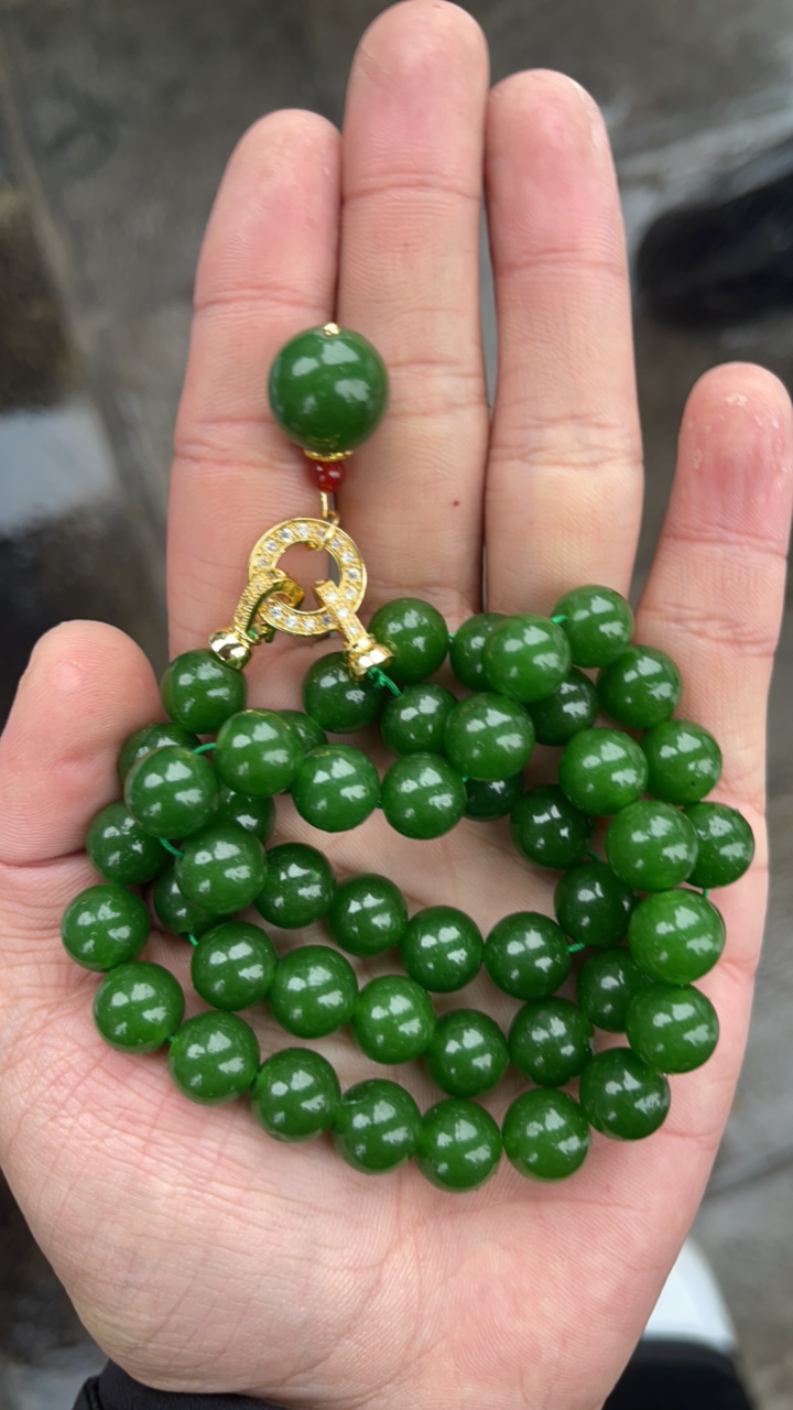 新疆山料辣菠菜绿卡 10  设计款 妈妈链  高端大气