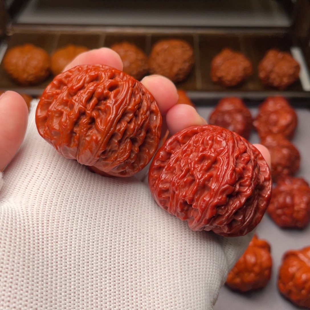 文玩核桃把件白狮子43