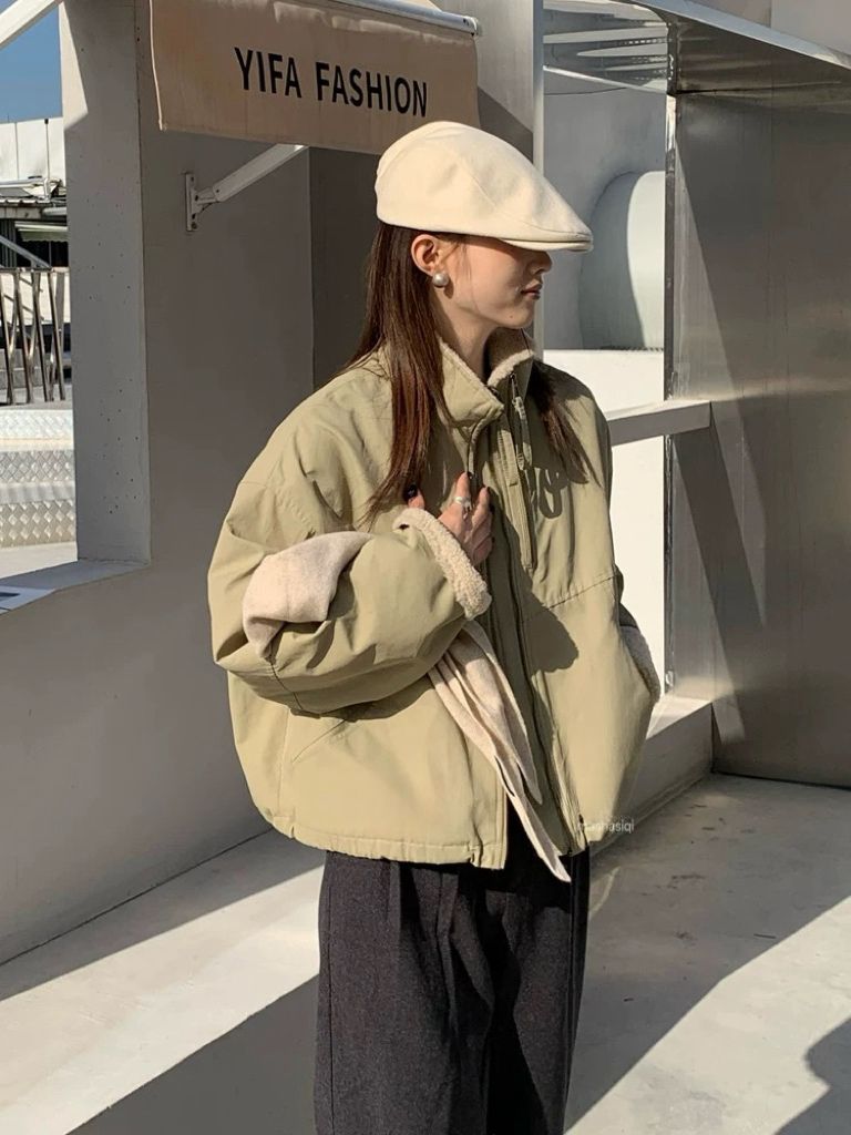 显瘦短款加绒女小个子派克服冬季韩系休闲宽松外套女