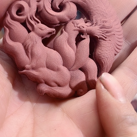 泥塑龙涎玫瑰九尾凤凰福利价