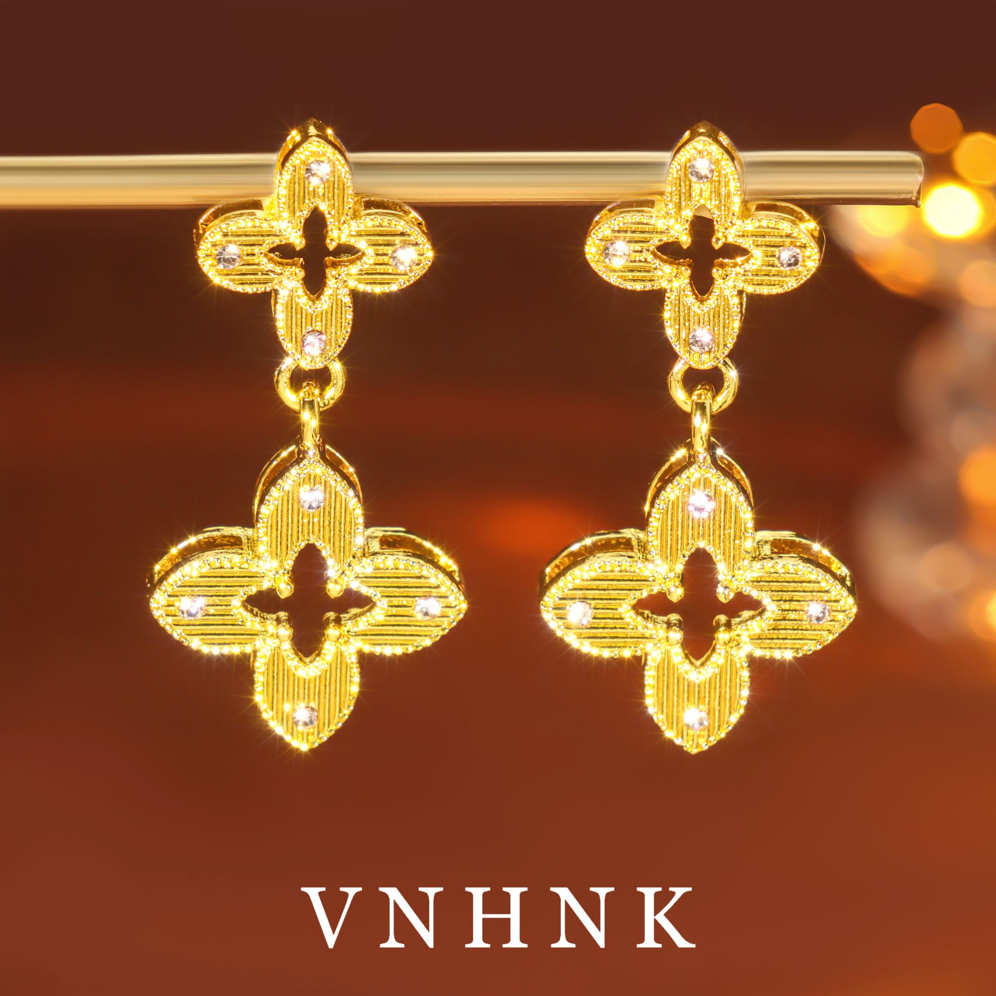 铜合金合成锆石耳饰 美可儿   C671   金色时尚气质耳环