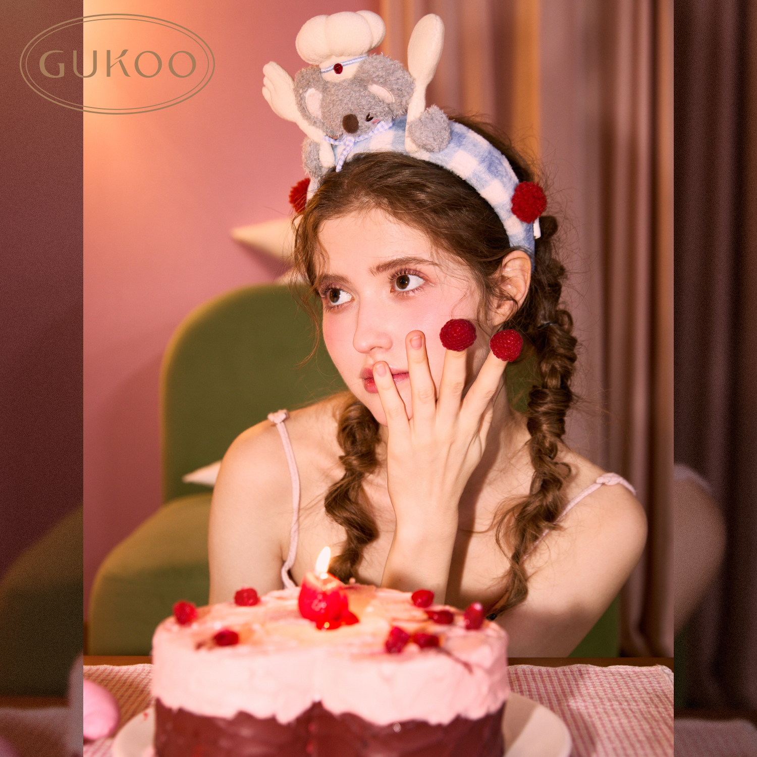 【Gukoo果壳】发箍女考拉大厨可爱卡通新款毛绒束发女士洗漱发带