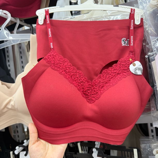 【新年红 蕾丝内衣内裤组合】c07