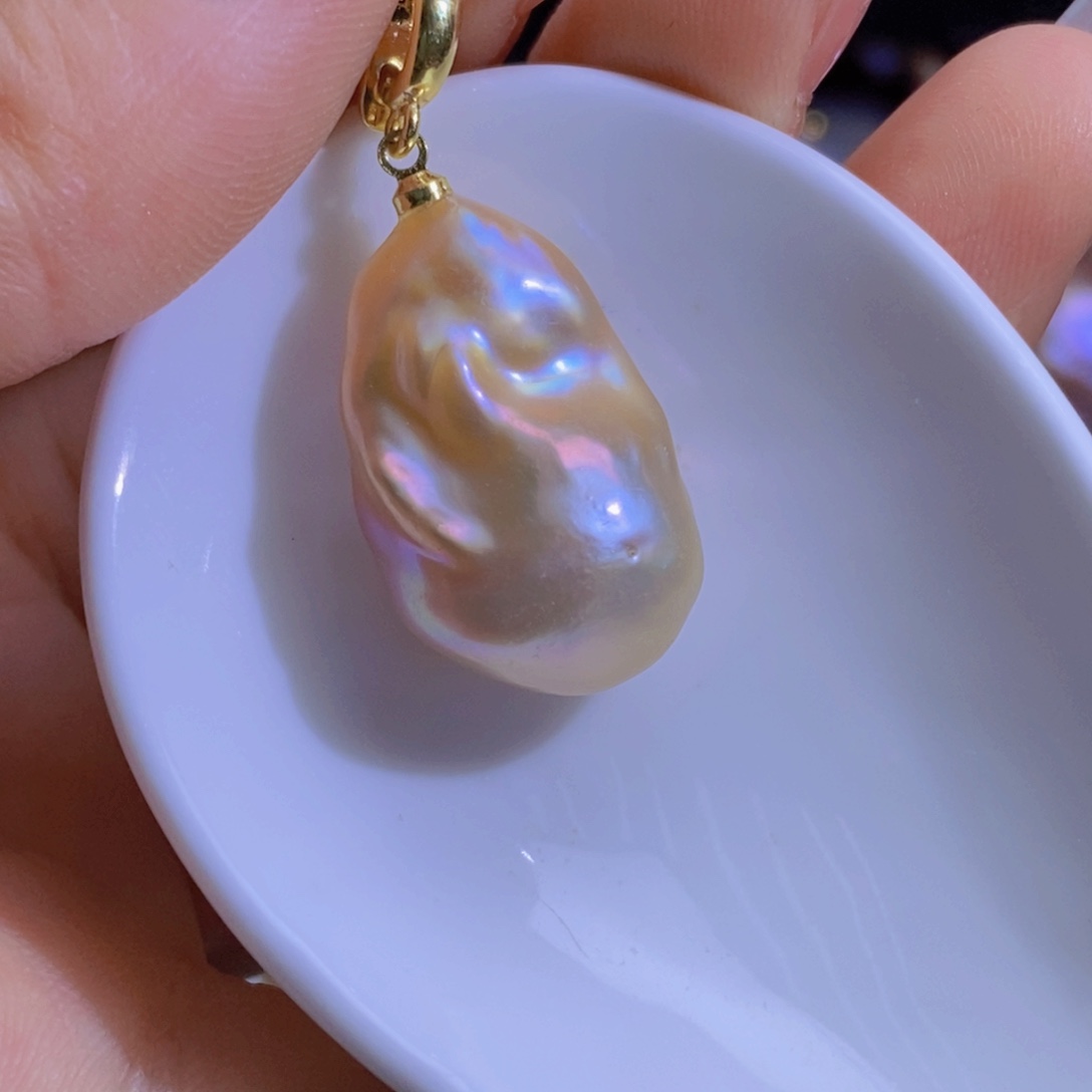 银S925镶嵌淡水珍珠微瑕