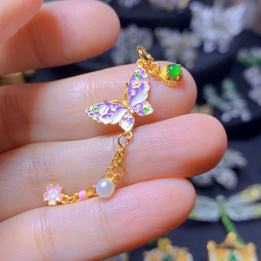 翡翠银S925镶嵌颈饰天然翡翠