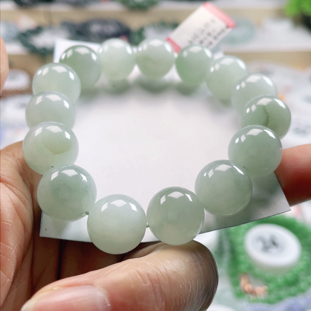 翡翠手链未镶嵌天然翡翠手串14mm