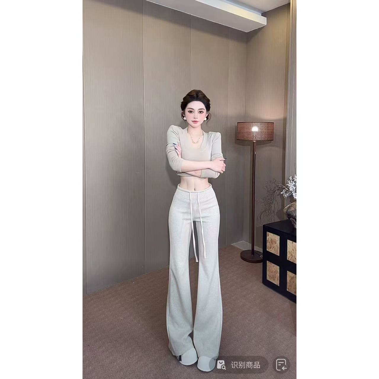 DACPAN-“糯叽叽”抽绳羊绒喇叭裤 松紧腰 2025/盼·PP 70180