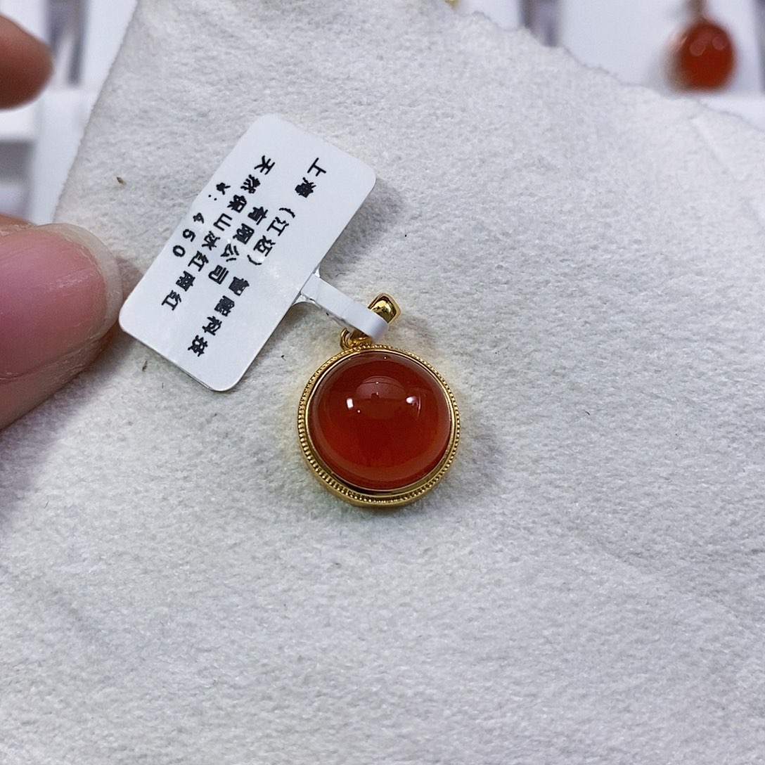 南红玛瑙颈饰银S925镶嵌