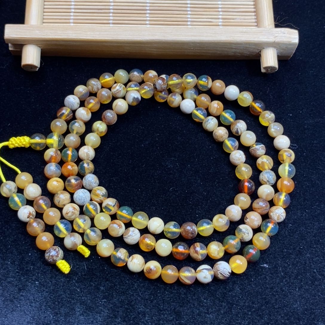 琥珀颈饰未镶嵌6mm高配蜜宝108